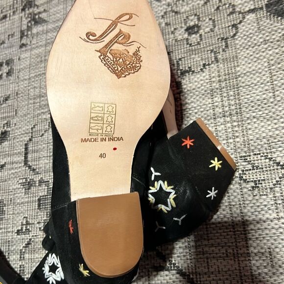 Free People Bowers Embroidered Ankle Boots in Black Celestial Suede - Picture 7 of 7